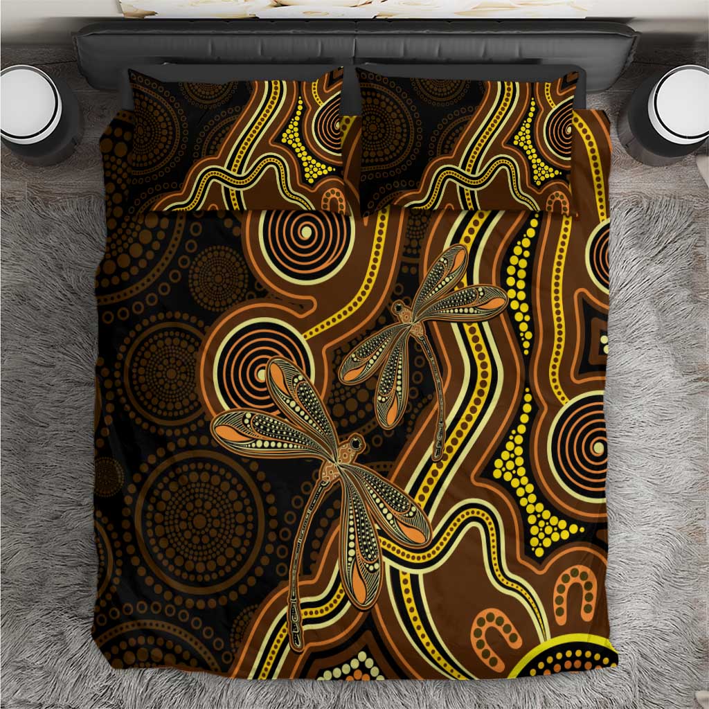 Orange Indigenous Dragonfly Australia Bedding Set Aboriginal Art - Vibe Hoodie
