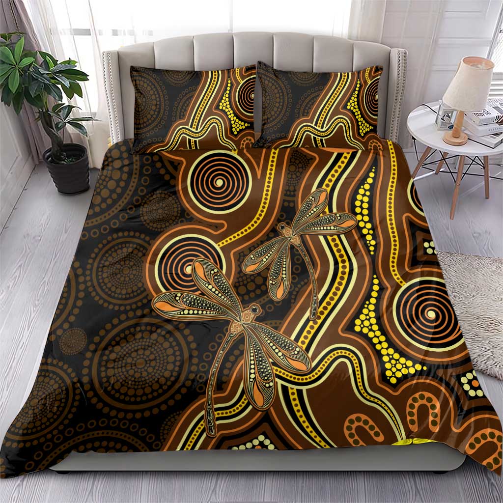 Orange Indigenous Dragonfly Australia Bedding Set Aboriginal Art - Vibe Hoodie