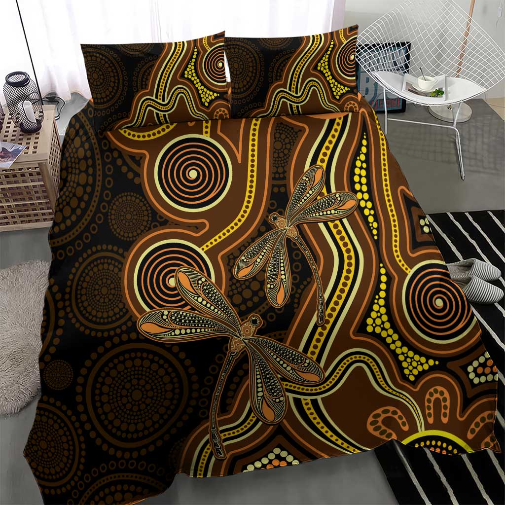 Orange Indigenous Dragonfly Australia Bedding Set Aboriginal Art - Vibe Hoodie