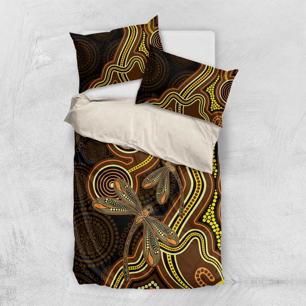 Orange Indigenous Dragonfly Australia Bedding Set Aboriginal Art - Vibe Hoodie