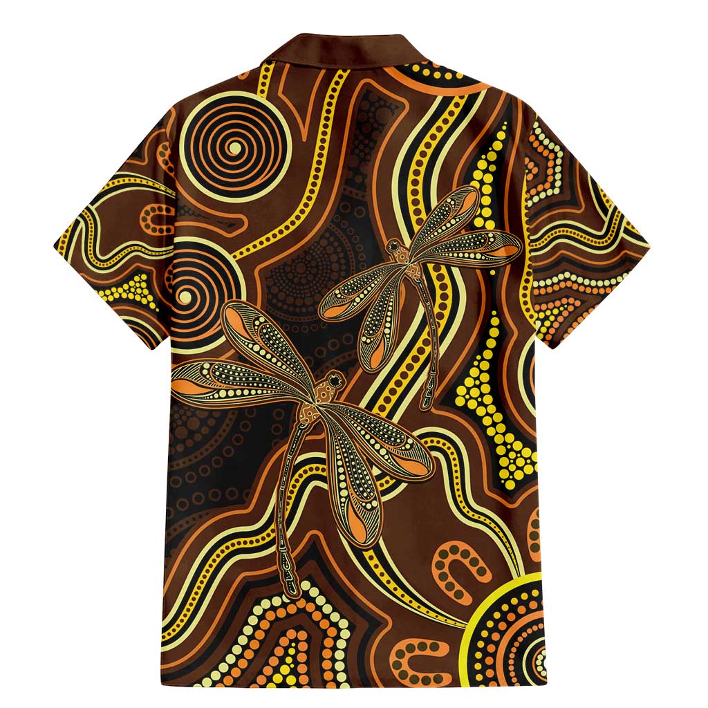 Orange Indigenous Dragonfly Australia Family Matching Mermaid Dress and Hawaiian Shirt Aboriginal Art - Vibe Hoodie