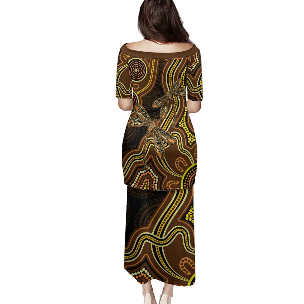 Orange Indigenous Dragonfly Australia Family Matching Puletasi and Hawaiian Shirt Aboriginal Art - Vibe Hoodie