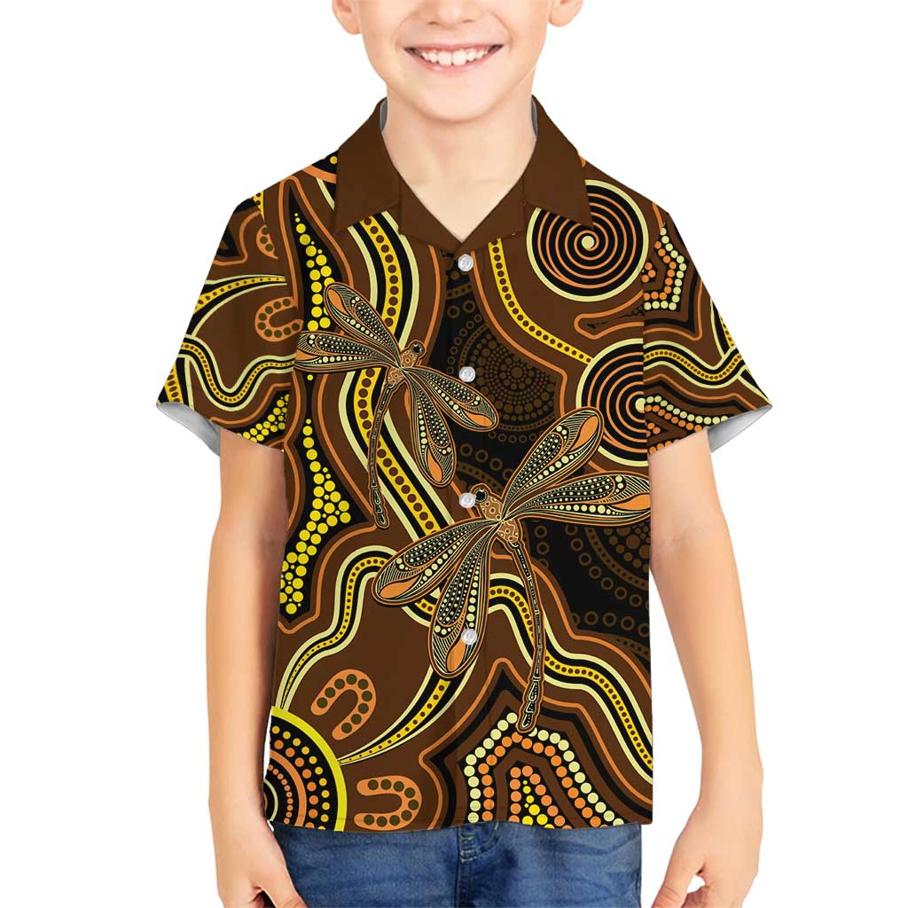 Orange Indigenous Dragonfly Australia Family Matching Puletasi and Hawaiian Shirt Aboriginal Art - Vibe Hoodie