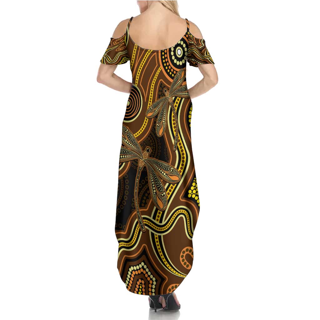 Orange Indigenous Dragonfly Australia Family Matching Summer Maxi Dress and Hawaiian Shirt Aboriginal Art - Vibe Hoodie