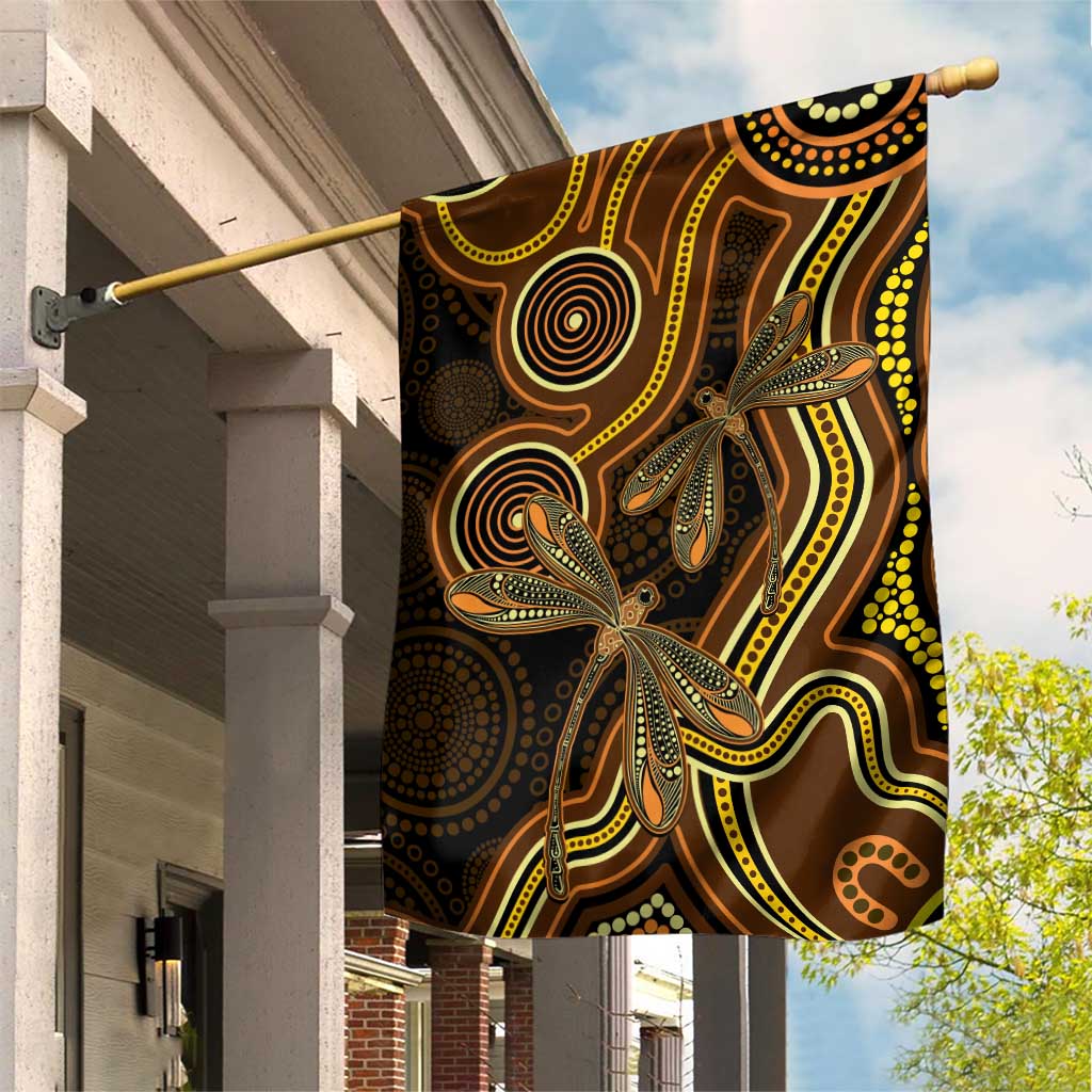 Orange Indigenous Dragonfly Australia Garden Flag Aboriginal Art - Vibe Hoodie