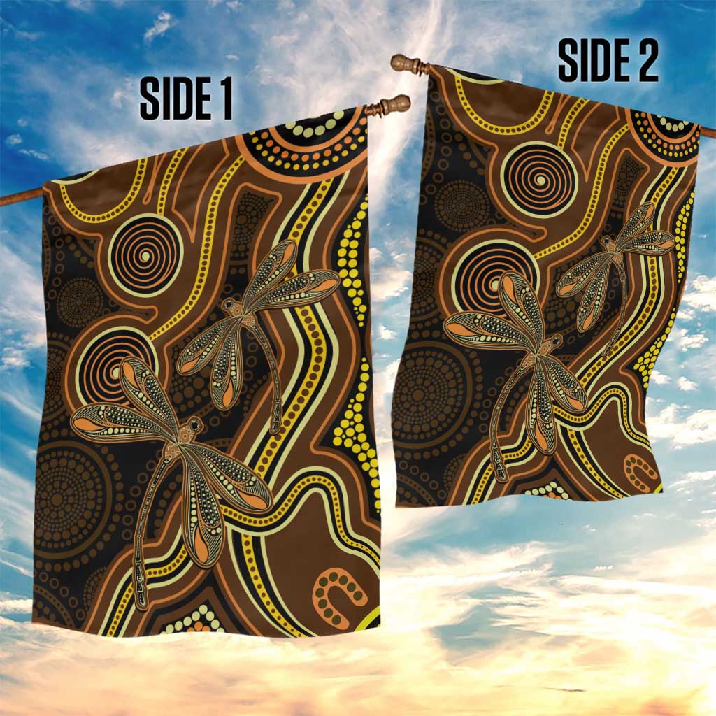 Orange Indigenous Dragonfly Australia Garden Flag Aboriginal Art - Vibe Hoodie