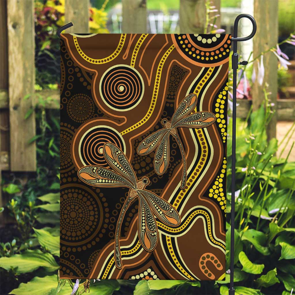 Orange Indigenous Dragonfly Australia Garden Flag Aboriginal Art - Vibe Hoodie