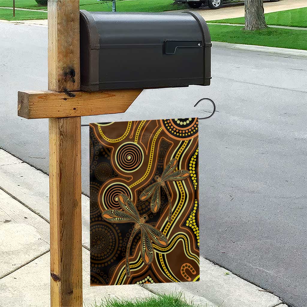 Orange Indigenous Dragonfly Australia Garden Flag Aboriginal Art - Vibe Hoodie