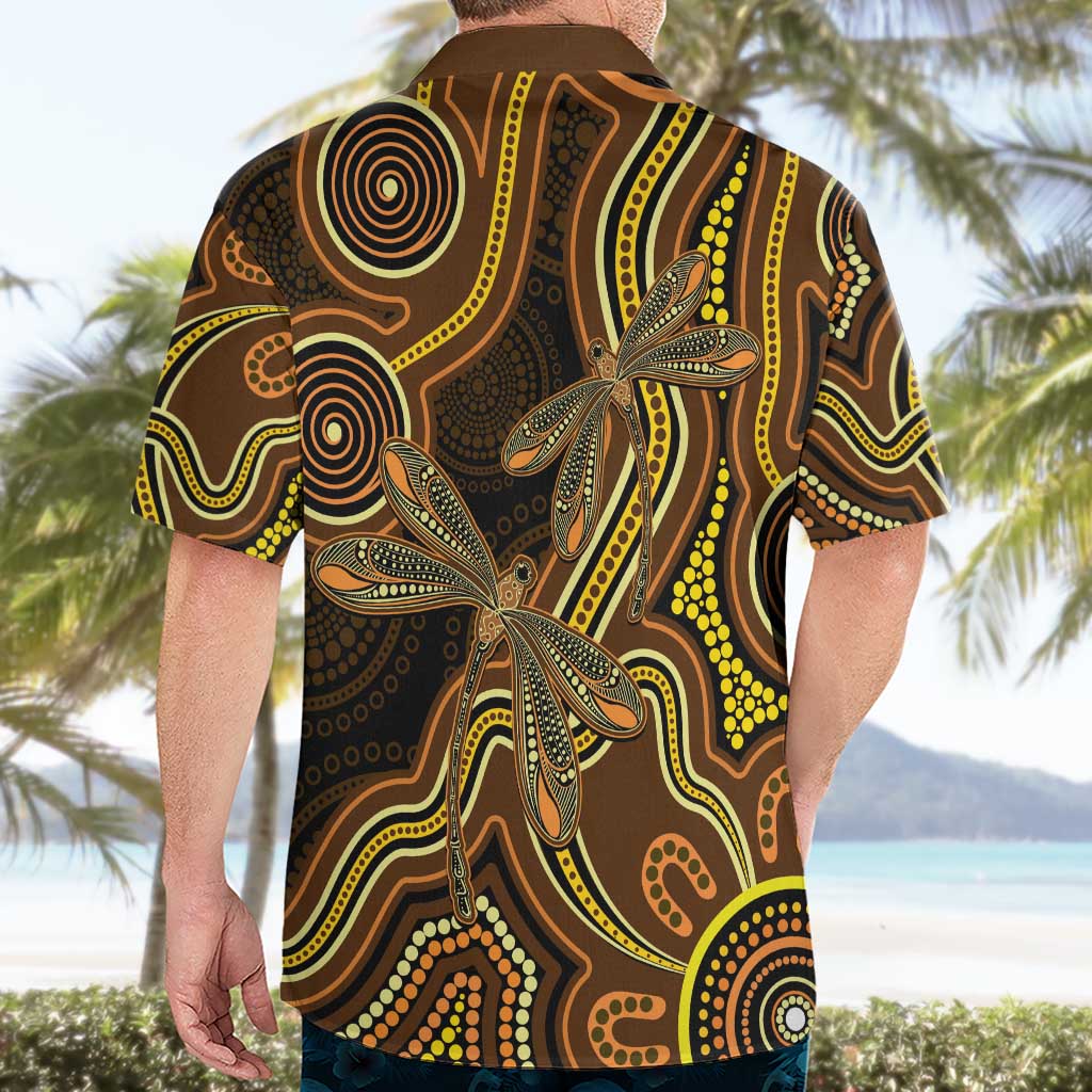 Orange Indigenous Dragonfly Australia Hawaiian Shirt Aboriginal Art - Vibe Hoodie