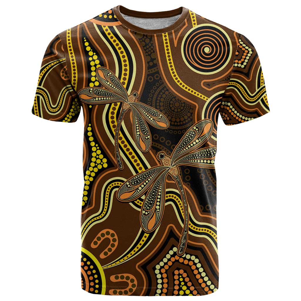 Orange Indigenous Dragonfly Australia T Shirt Aboriginal Art - Vibe Hoodie