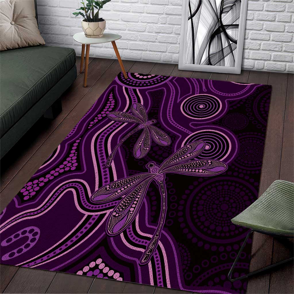 Purple Indigenous Dragonfly Australia Area Rug Aboriginal Art - Vibe Hoodie