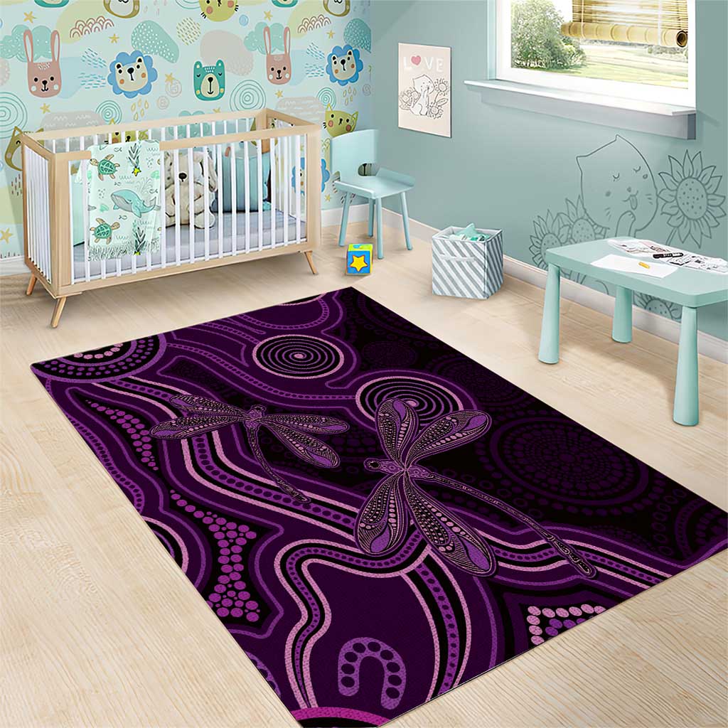 Purple Indigenous Dragonfly Australia Area Rug Aboriginal Art - Vibe Hoodie