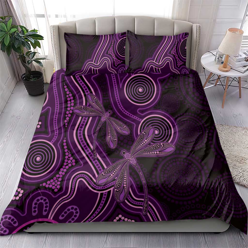 Purple Indigenous Dragonfly Australia Bedding Set Aboriginal Art - Vibe Hoodie