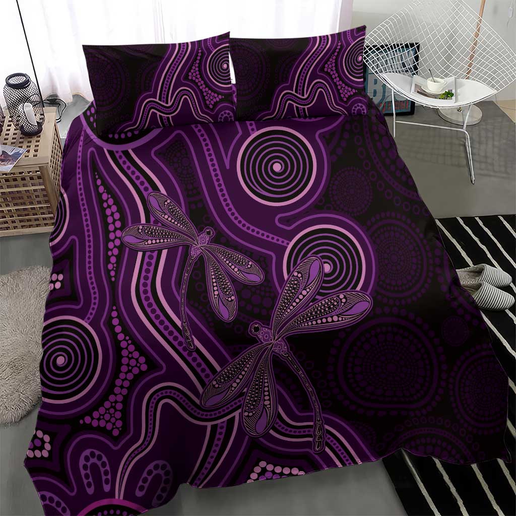 Purple Indigenous Dragonfly Australia Bedding Set Aboriginal Art - Vibe Hoodie
