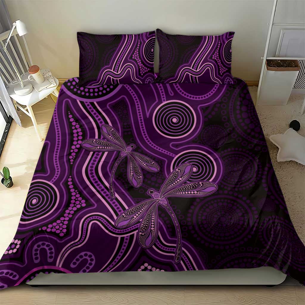 Purple Indigenous Dragonfly Australia Bedding Set Aboriginal Art - Vibe Hoodie