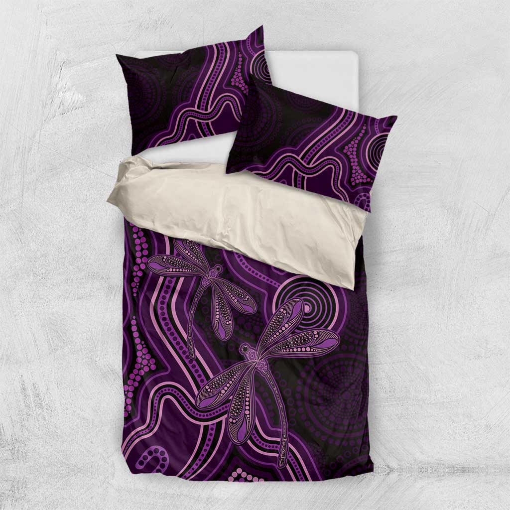 Purple Indigenous Dragonfly Australia Bedding Set Aboriginal Art - Vibe Hoodie