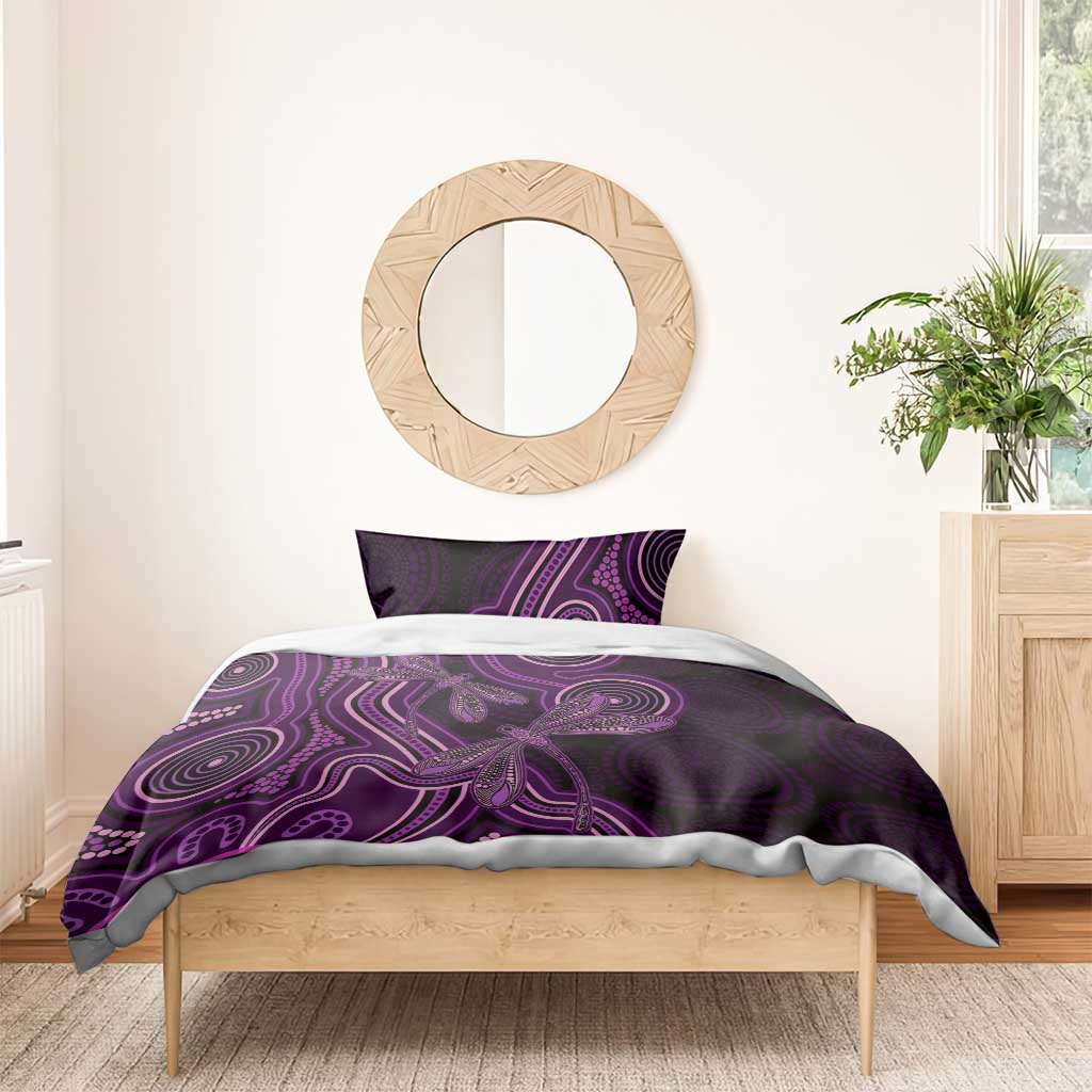 Purple Indigenous Dragonfly Australia Bedding Set Aboriginal Art - Vibe Hoodie