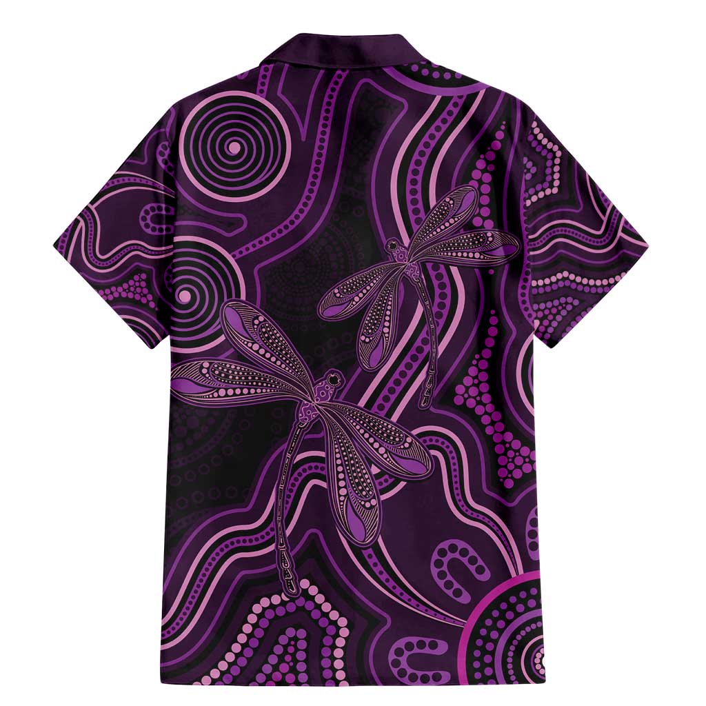 Purple Indigenous Dragonfly Australia Family Matching Mermaid Dress and Hawaiian Shirt Aboriginal Art - Vibe Hoodie