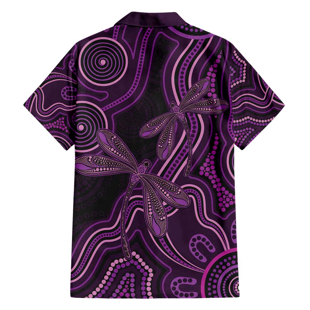 Purple Indigenous Dragonfly Australia Family Matching Off Shoulder Maxi Dress and Hawaiian Shirt Aboriginal Art - Vibe Hoodie