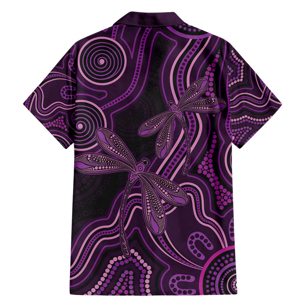Purple Indigenous Dragonfly Australia Family Matching Short Sleeve Bodycon Dress and Hawaiian Shirt Aboriginal Art - Vibe Hoodie