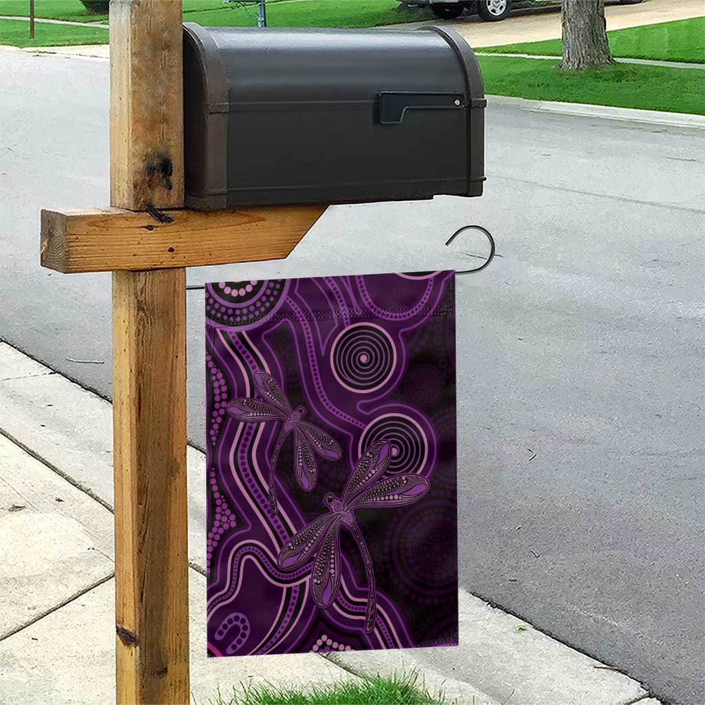 Purple Indigenous Dragonfly Australia Garden Flag Aboriginal Art - Vibe Hoodie