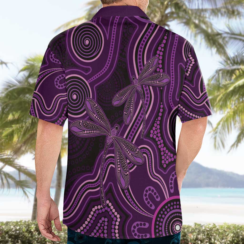 Purple Indigenous Dragonfly Australia Hawaiian Shirt Aboriginal Art - Vibe Hoodie