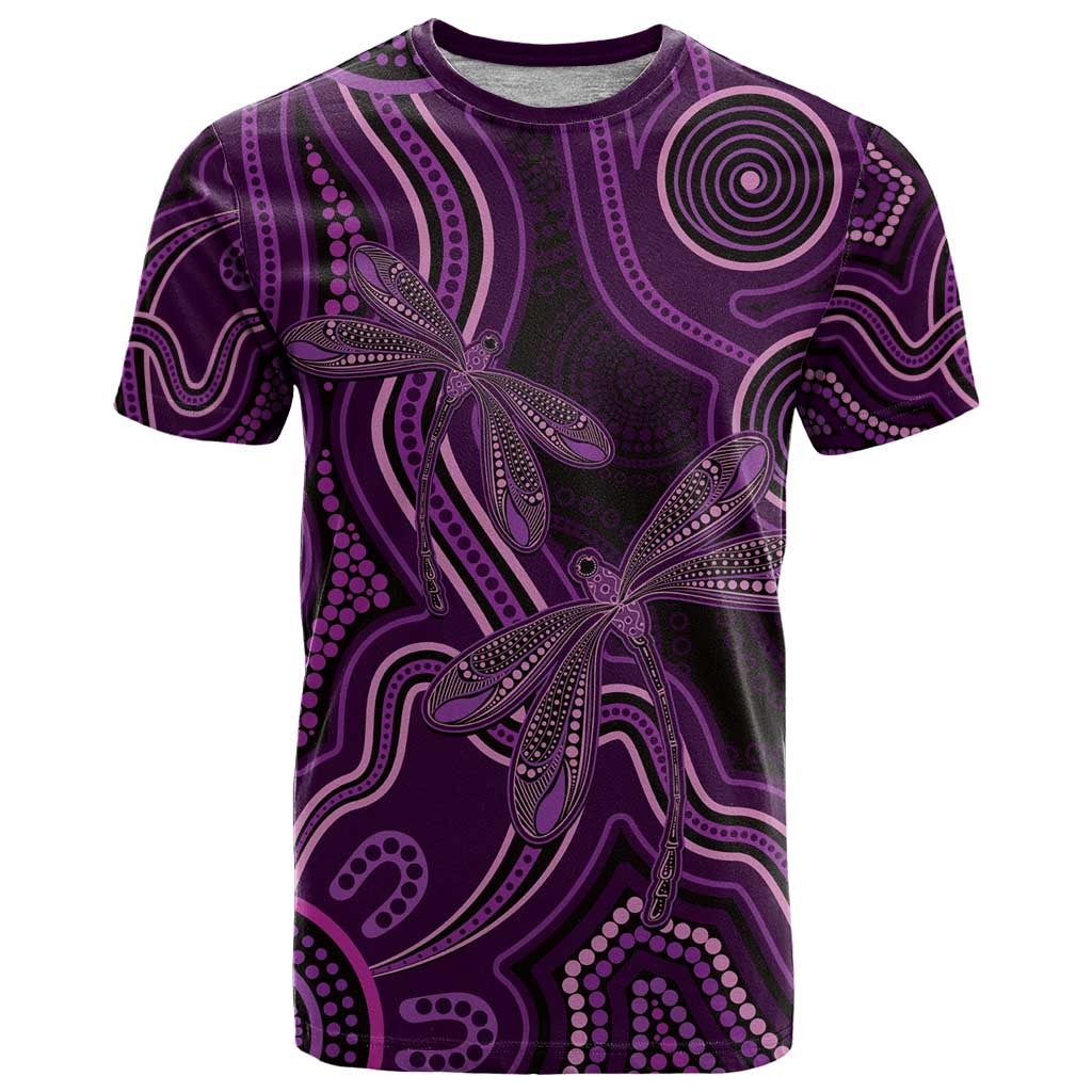 Purple Indigenous Dragonfly Australia T Shirt Aboriginal Art - Vibe Hoodie