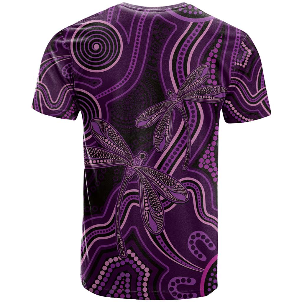 Purple Indigenous Dragonfly Australia T Shirt Aboriginal Art - Vibe Hoodie