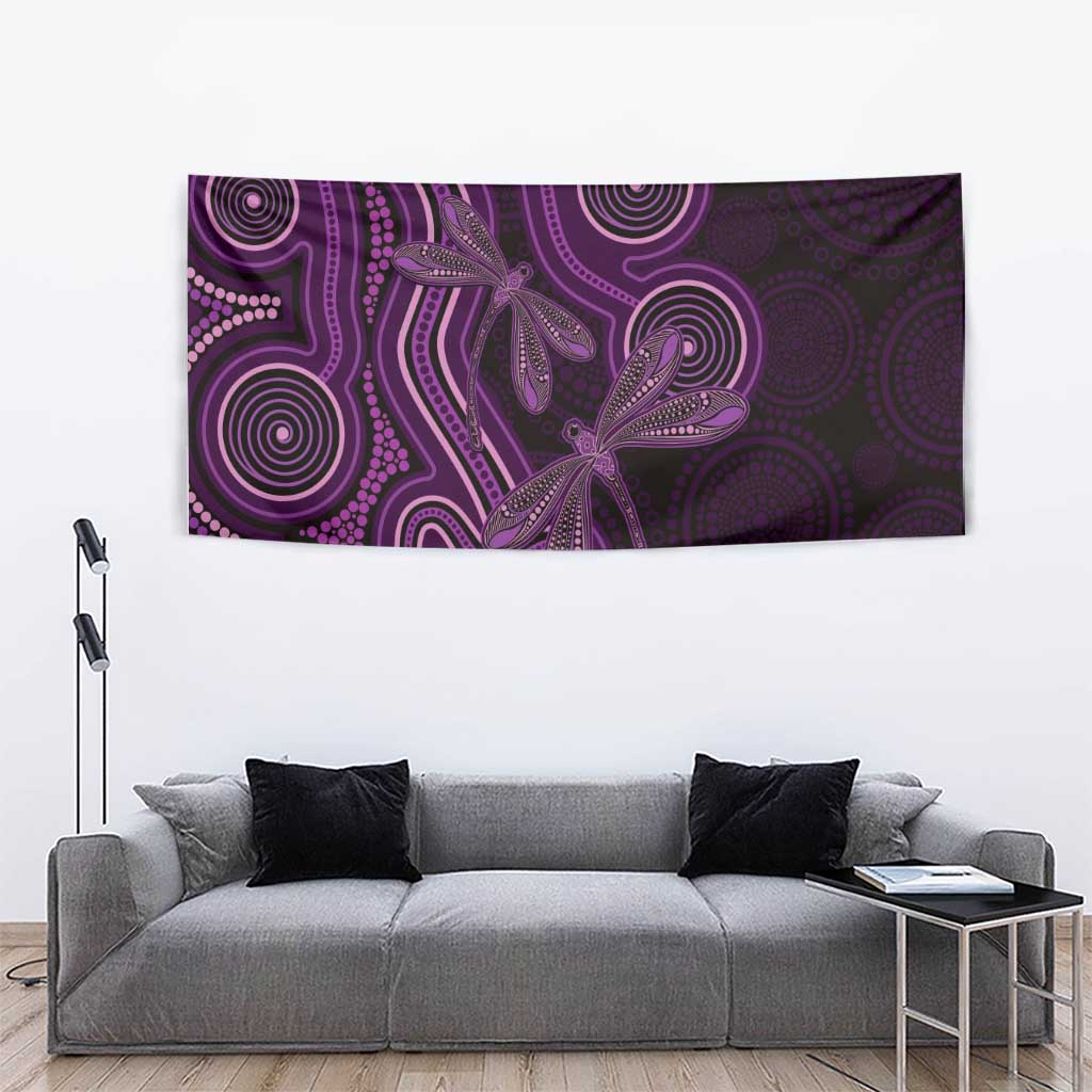 Purple Indigenous Dragonfly Australia Tapestry Aboriginal Art - Vibe Hoodie