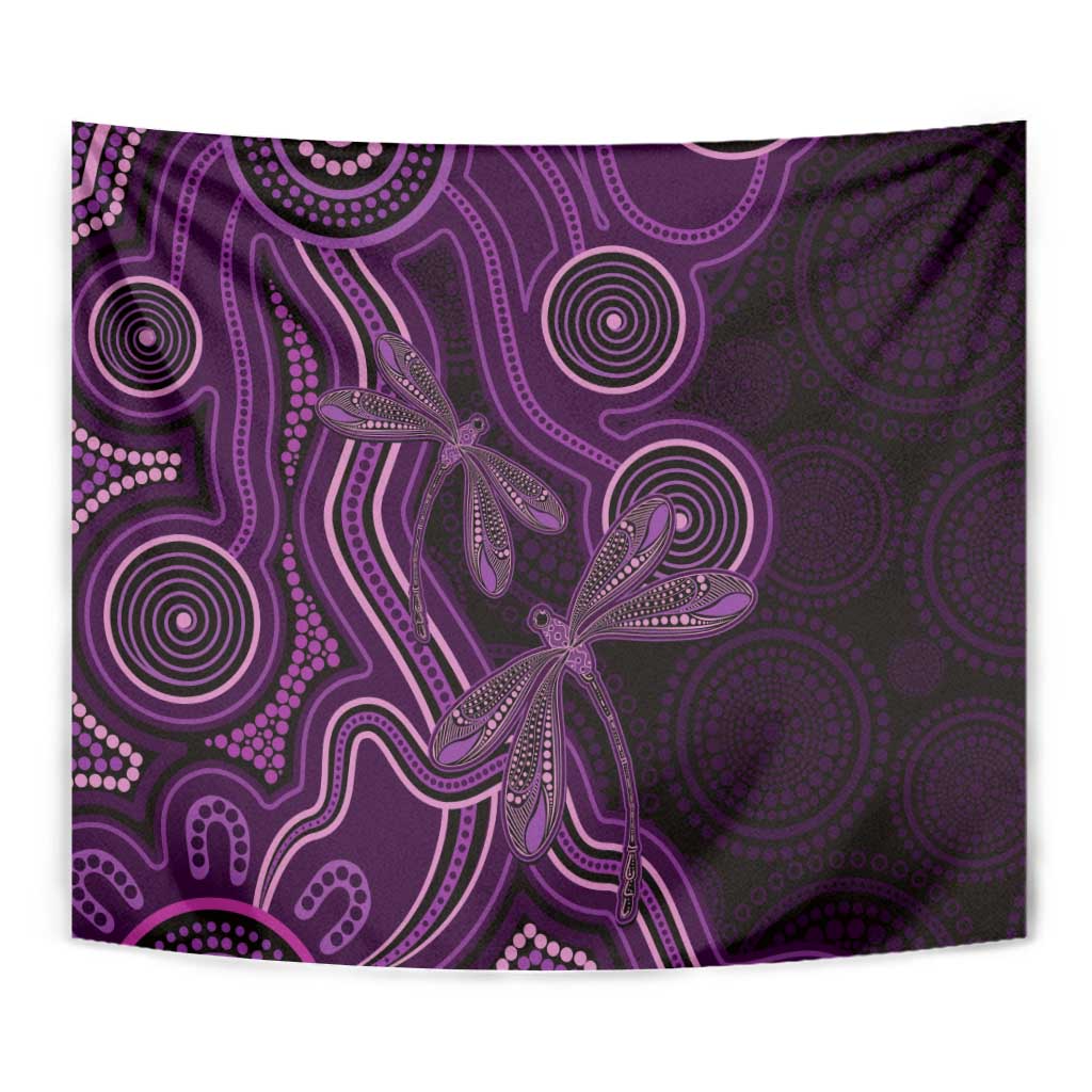 Purple Indigenous Dragonfly Australia Tapestry Aboriginal Art - Vibe Hoodie