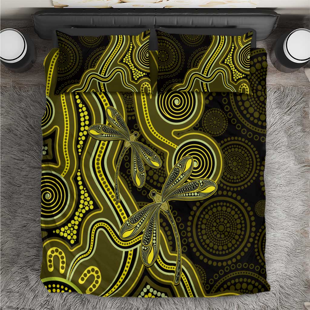 Yellow Indigenous Dragonfly Australia Bedding Set Aboriginal Art - Vibe Hoodie