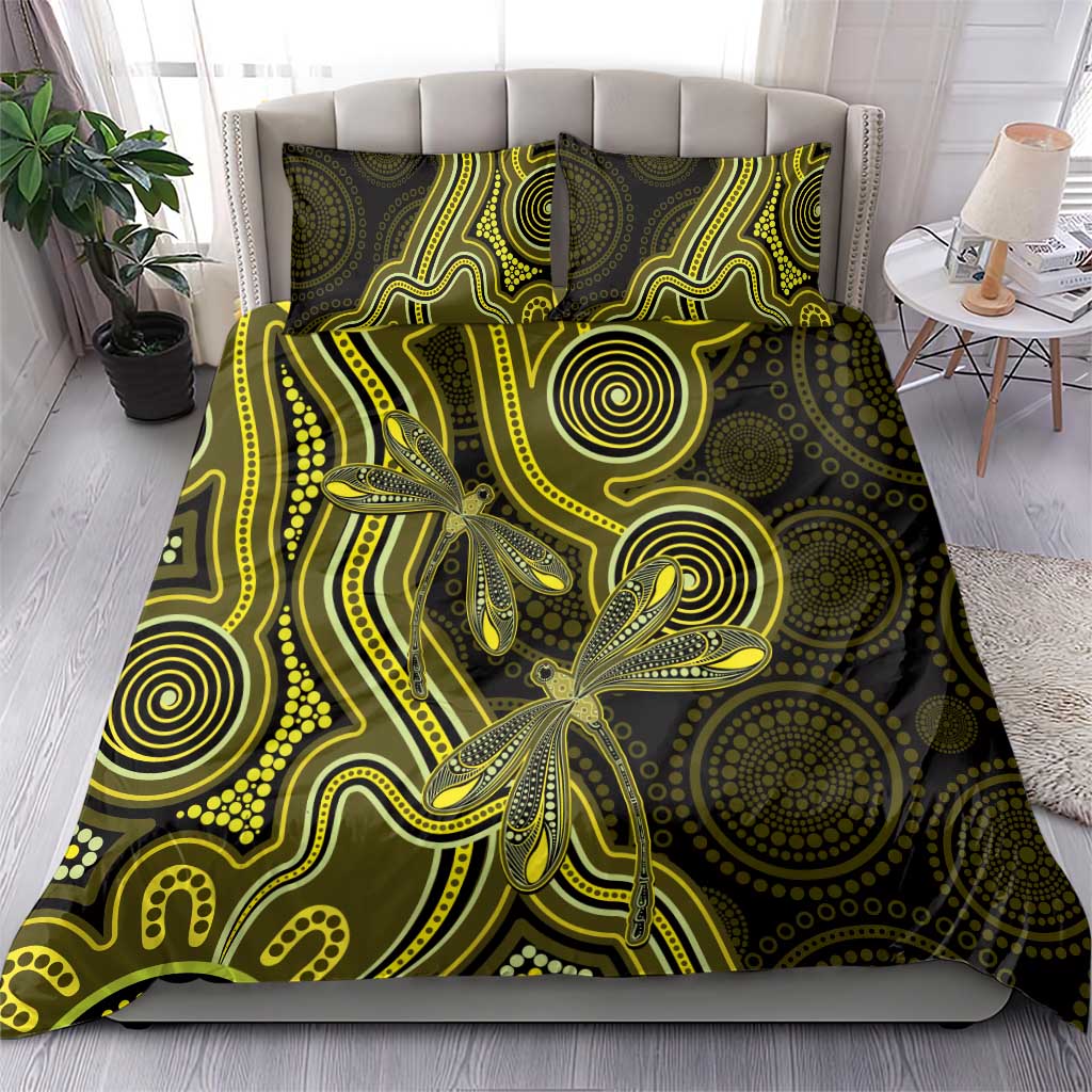 Yellow Indigenous Dragonfly Australia Bedding Set Aboriginal Art - Vibe Hoodie