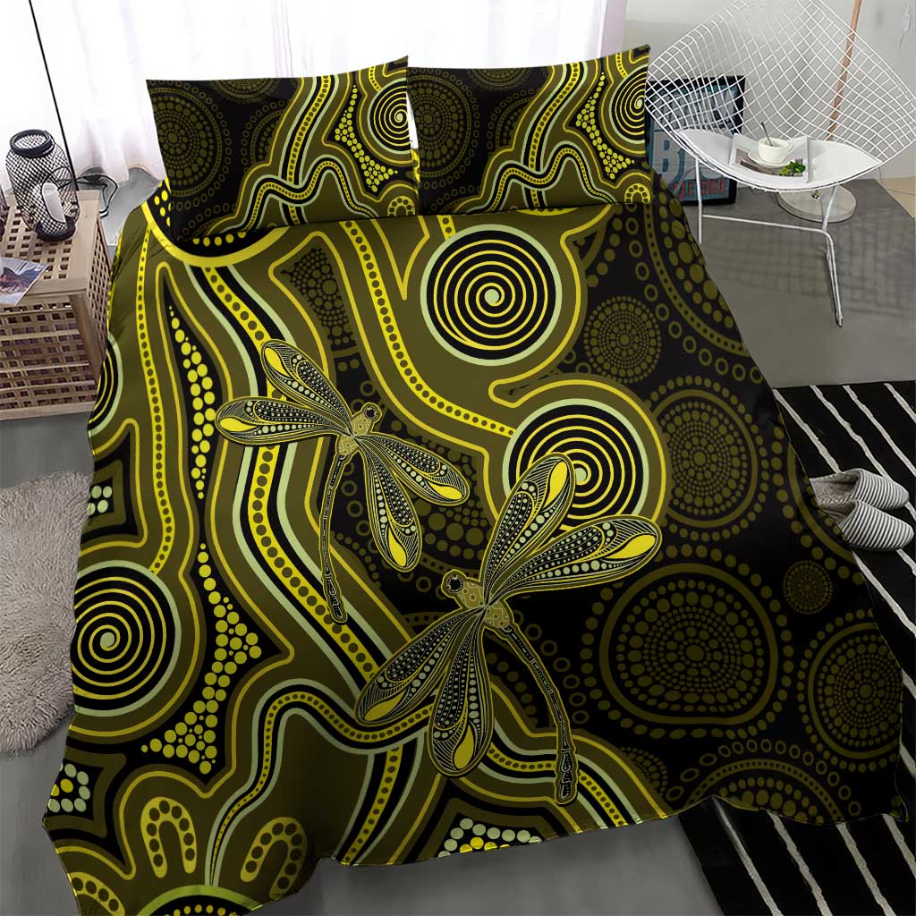 Yellow Indigenous Dragonfly Australia Bedding Set Aboriginal Art - Vibe Hoodie