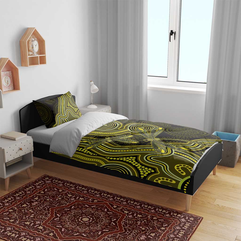 Yellow Indigenous Dragonfly Australia Bedding Set Aboriginal Art - Vibe Hoodie