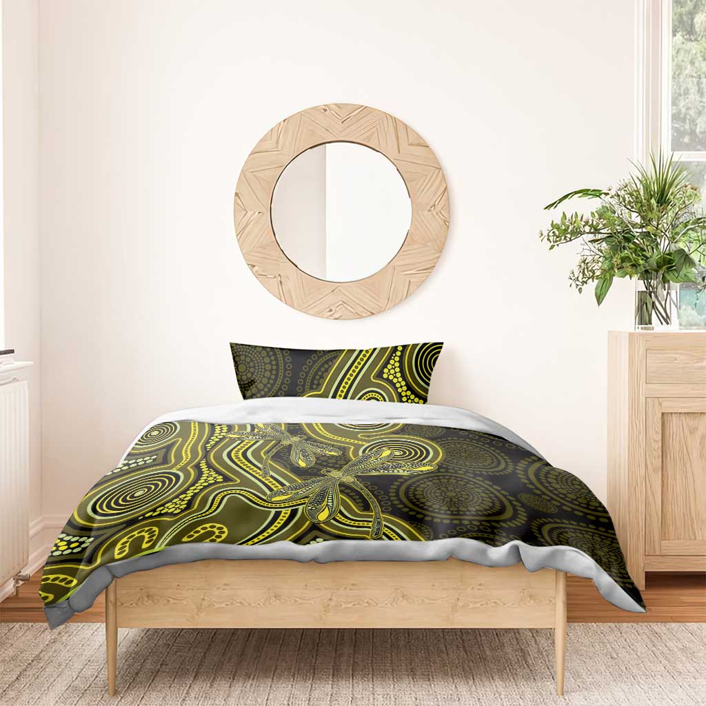 Yellow Indigenous Dragonfly Australia Bedding Set Aboriginal Art - Vibe Hoodie