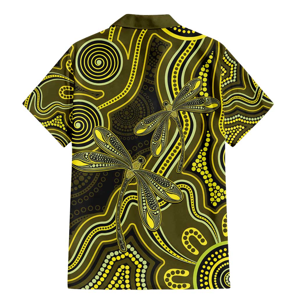 Yellow Indigenous Dragonfly Australia Family Matching Mermaid Dress and Hawaiian Shirt Aboriginal Art - Vibe Hoodie