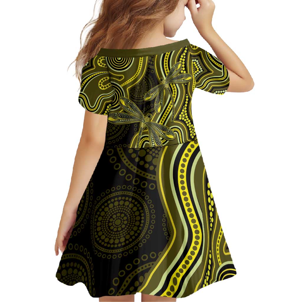 Yellow Indigenous Dragonfly Australia Family Matching Off Shoulder Maxi Dress and Hawaiian Shirt Aboriginal Art - Vibe Hoodie