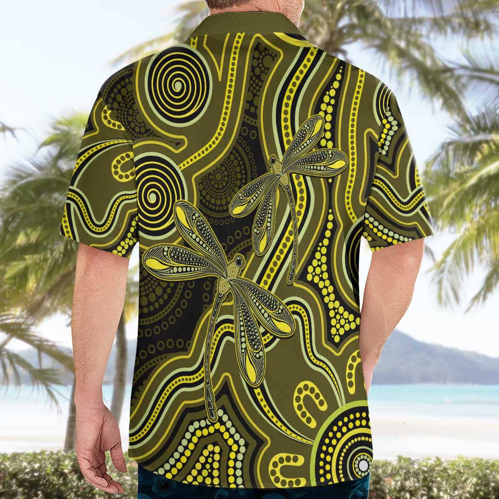 Yellow Indigenous Dragonfly Australia Hawaiian Shirt Aboriginal Art - Vibe Hoodie