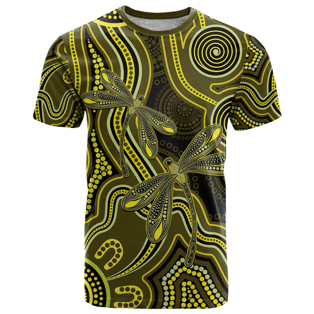Yellow Indigenous Dragonfly Australia T Shirt Aboriginal Art - Vibe Hoodie