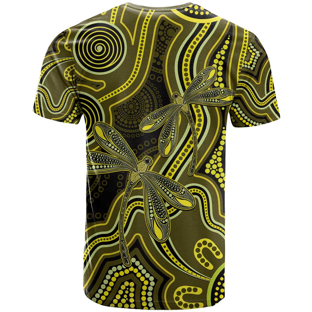 Yellow Indigenous Dragonfly Australia T Shirt Aboriginal Art - Vibe Hoodie