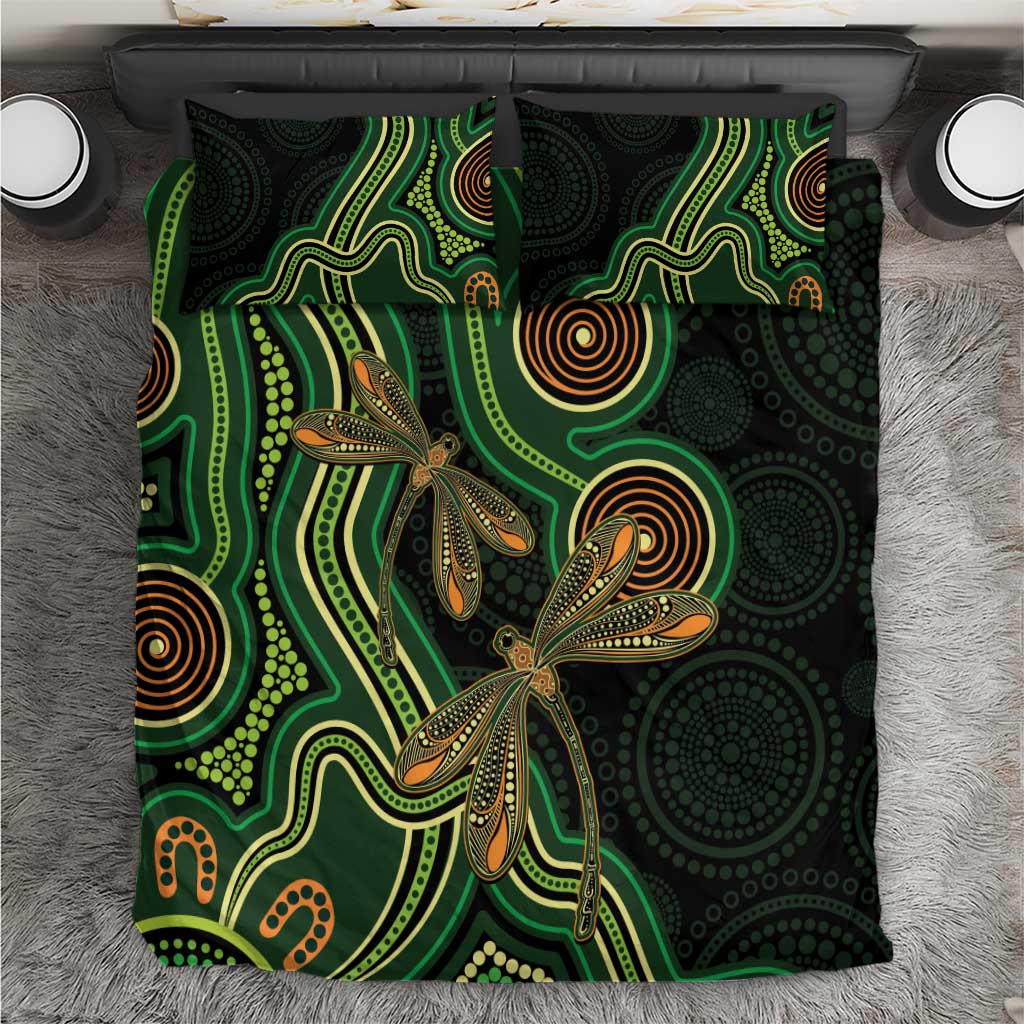 Green Indigenous Dragonfly Australia Bedding Set Aboriginal Art - Vibe Hoodie