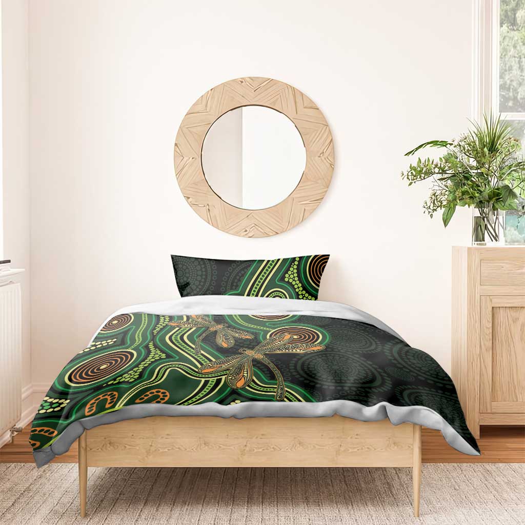 Green Indigenous Dragonfly Australia Bedding Set Aboriginal Art - Vibe Hoodie
