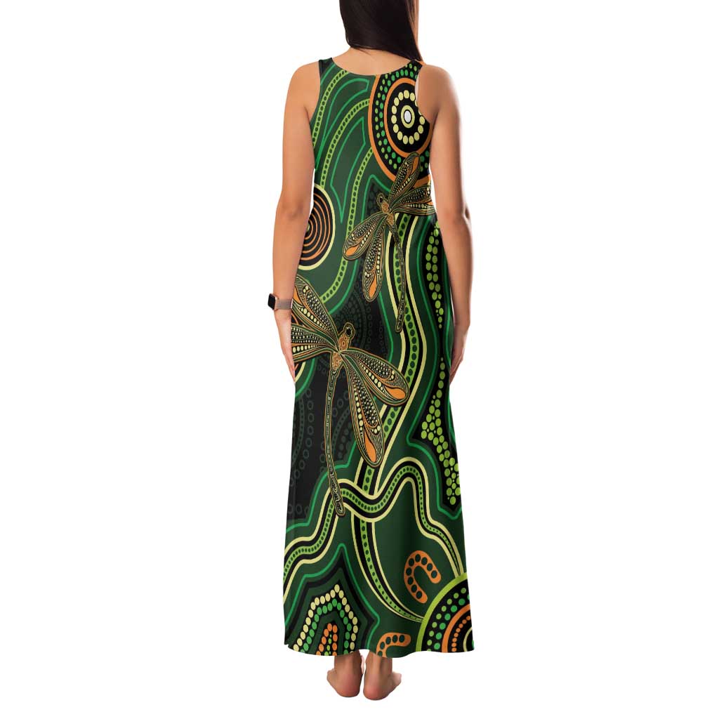 Green Indigenous Dragonfly Australia Family Matching Tank Maxi Dress and Hawaiian Shirt Aboriginal Art - Vibe Hoodie