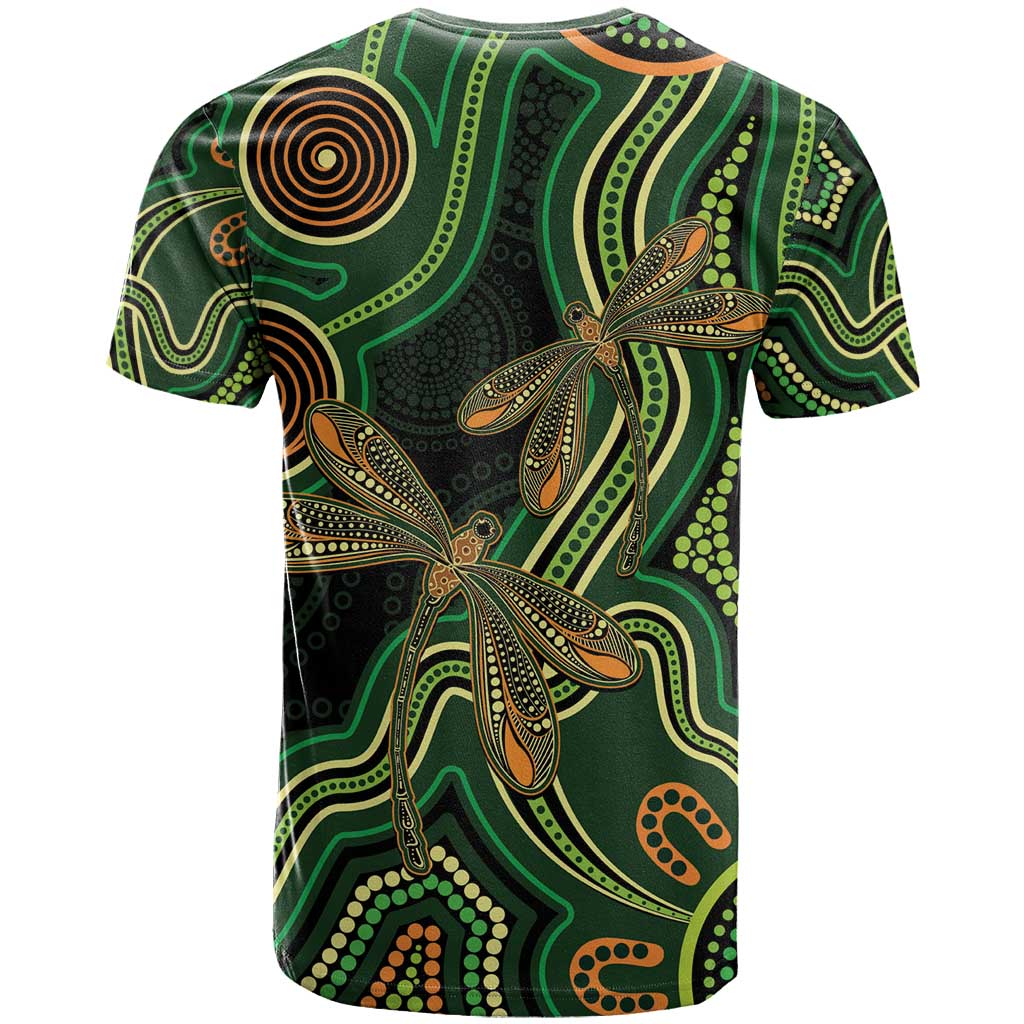 Green Indigenous Dragonfly Australia T Shirt Aboriginal Art - Vibe Hoodie