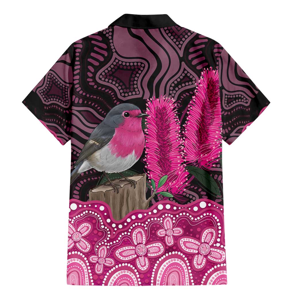 Australia Indigenous Family Matching Mermaid Dress and Hawaiian Shirt Breast Cancer Pink Robin Bottlebrush Aboriginal Art - Vibe Hoodie