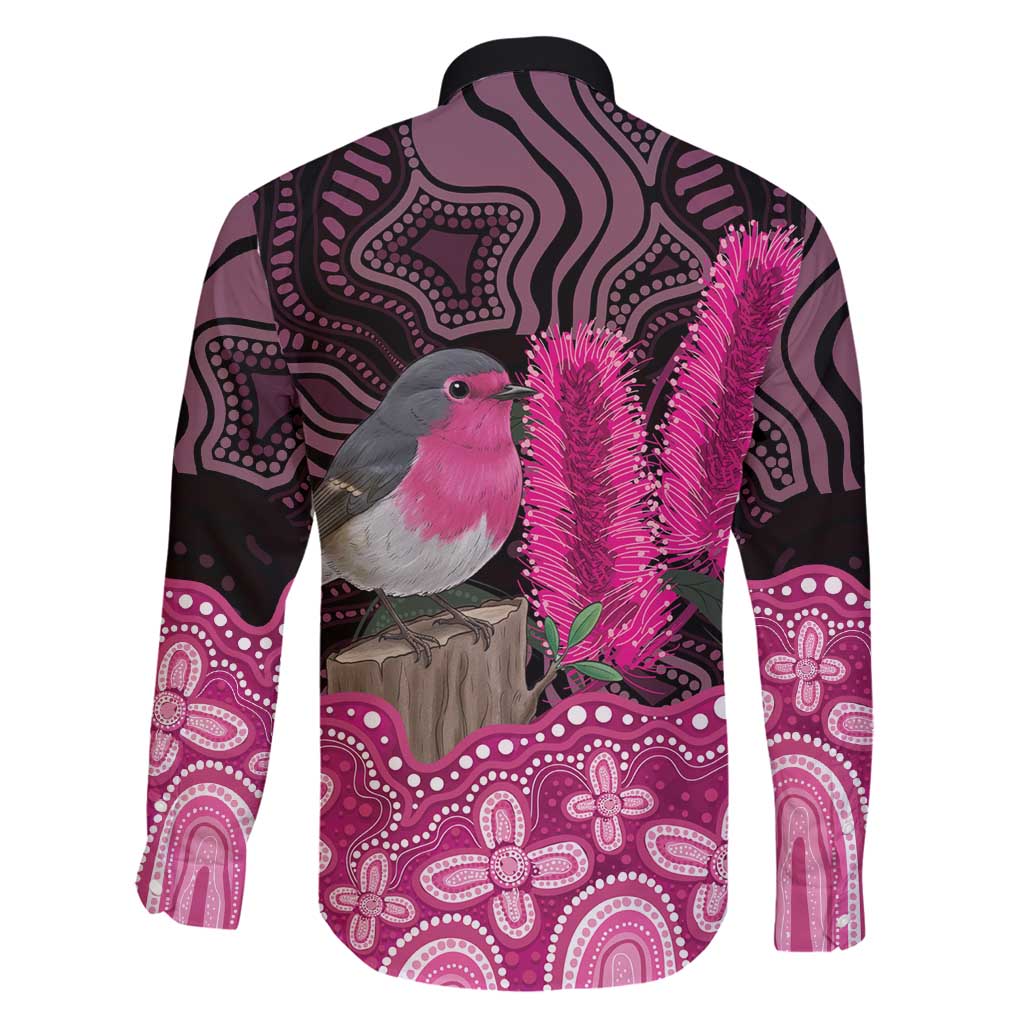 Australia Indigenous Family Matching Mermaid Dress and Hawaiian Shirt Breast Cancer Pink Robin Bottlebrush Aboriginal Art - Vibe Hoodie