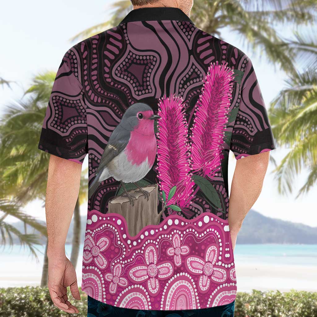 Australia Indigenous Hawaiian Shirt Breast Cancer Pink Robin Bottlebrush Aboriginal Art - Vibe Hoodie