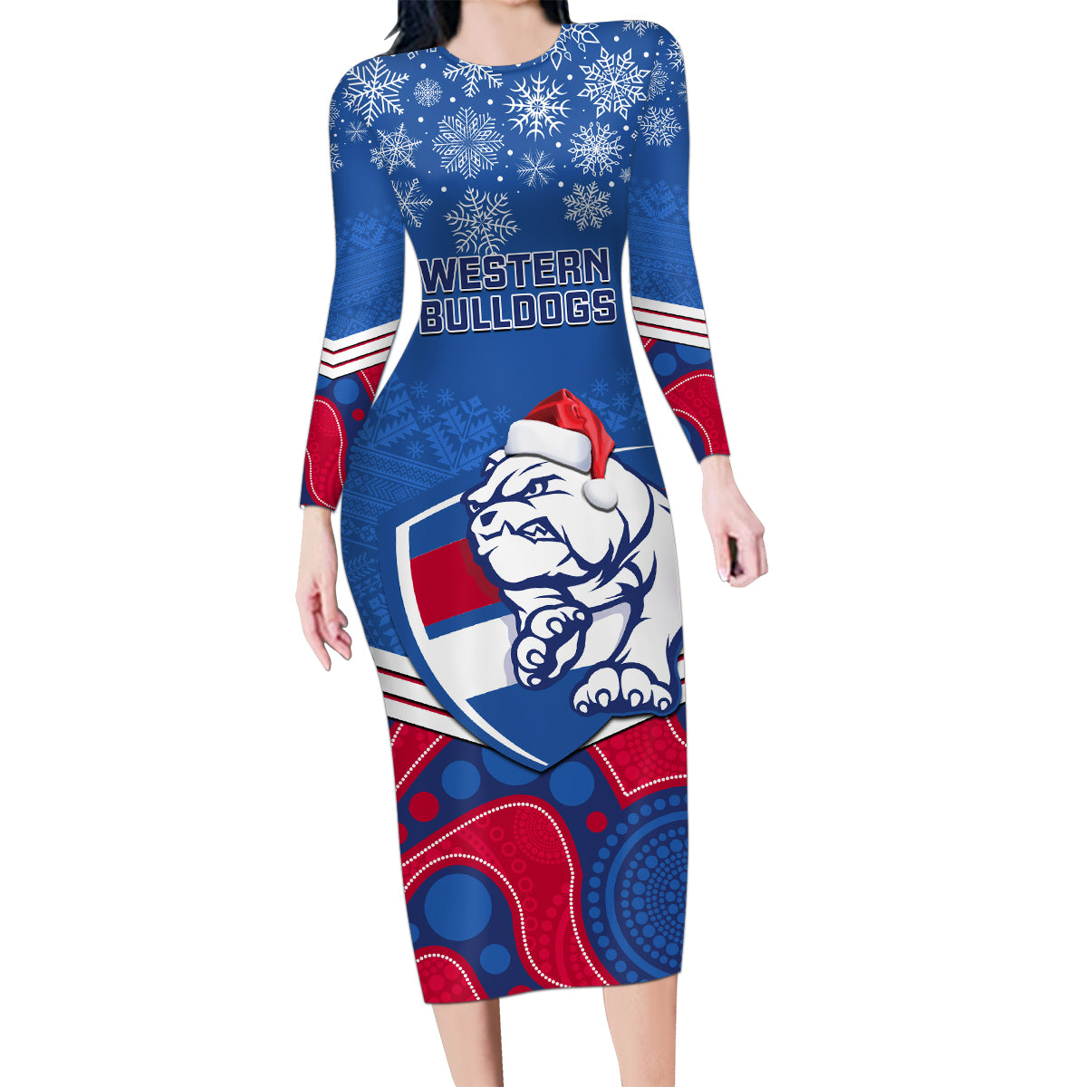 custom-bulldogs-football-christmas-family-matching-long-sleeve-bodycon-dress-and-hawaiian-shirt-merry-xmas-2023-mix-aboriginal-art