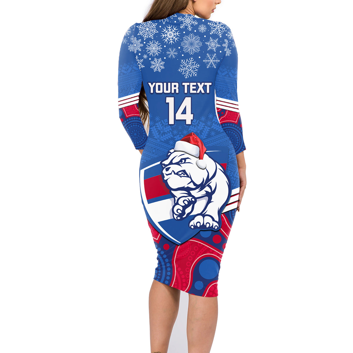 custom-bulldogs-football-christmas-family-matching-long-sleeve-bodycon-dress-and-hawaiian-shirt-merry-xmas-2023-mix-aboriginal-art