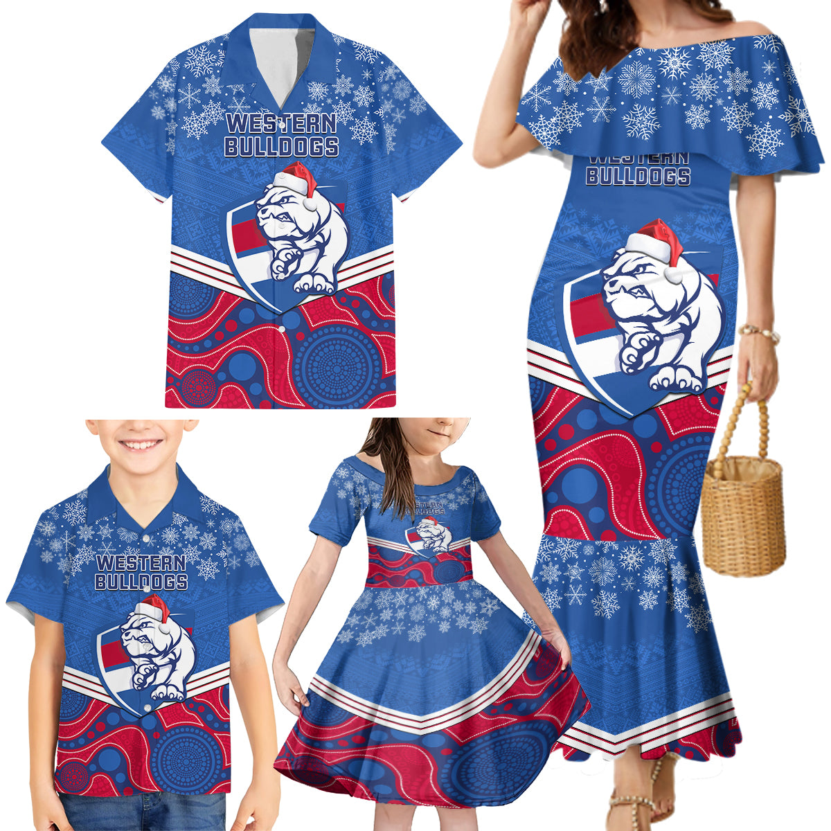 custom-bulldogs-football-christmas-family-matching-mermaid-dress-and-hawaiian-shirt-merry-xmas-2023-mix-aboriginal-art